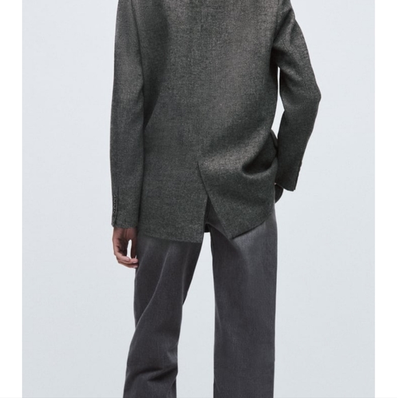 Zara Wool Herringbone Blazer - Picture 4 of 5
